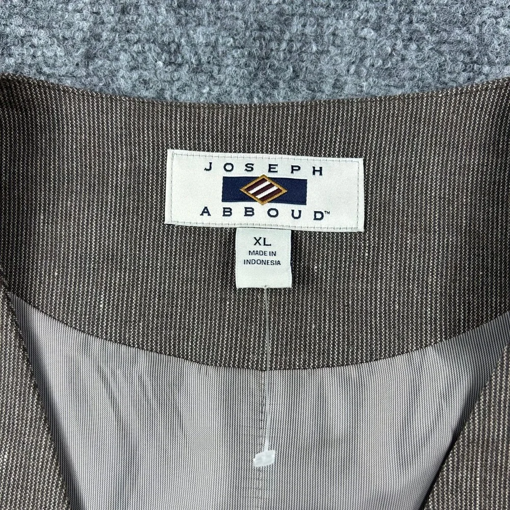 Joseph Abboud Vest Mens XL Brown Linen Blend Italian Fabric Nova Fides NWT